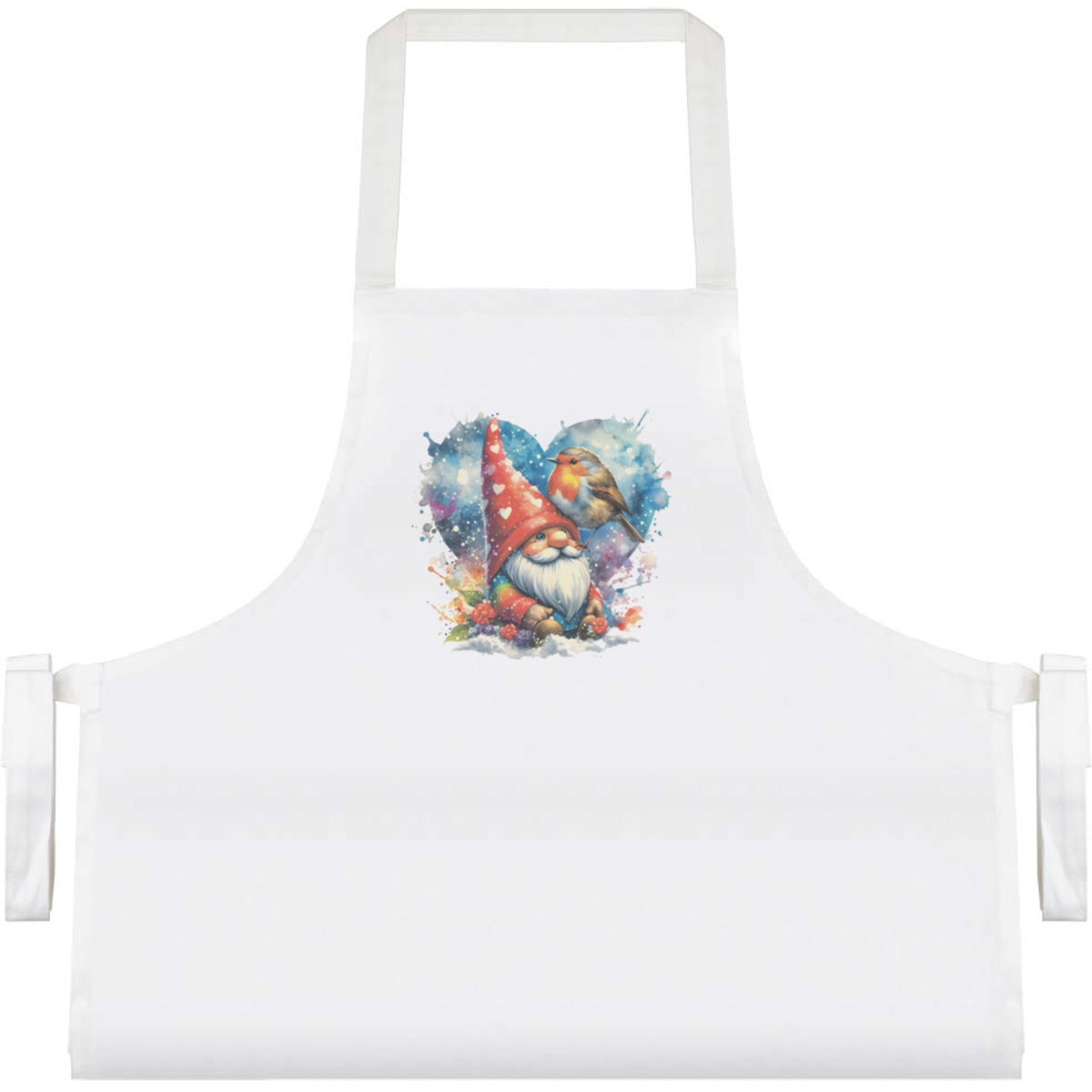 'Garden Gnome & Robin' Unisex Cooking Apron (AP00069421)