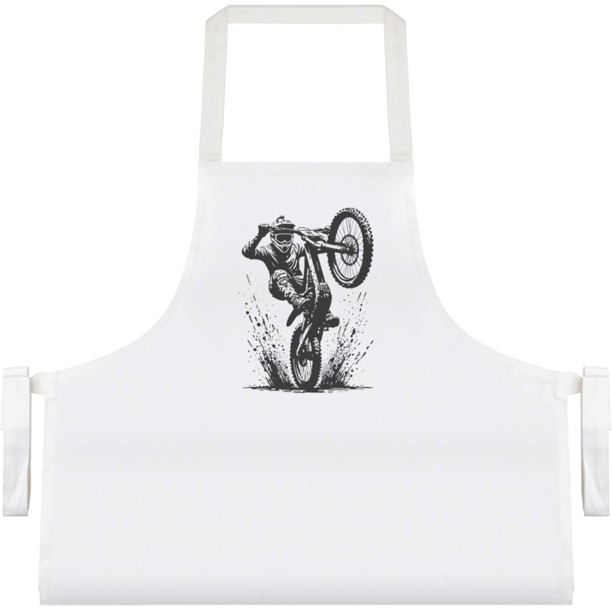 'Muddy Mountain Bike Wheelie' Unisex Cooking Apron (AP00070568)
