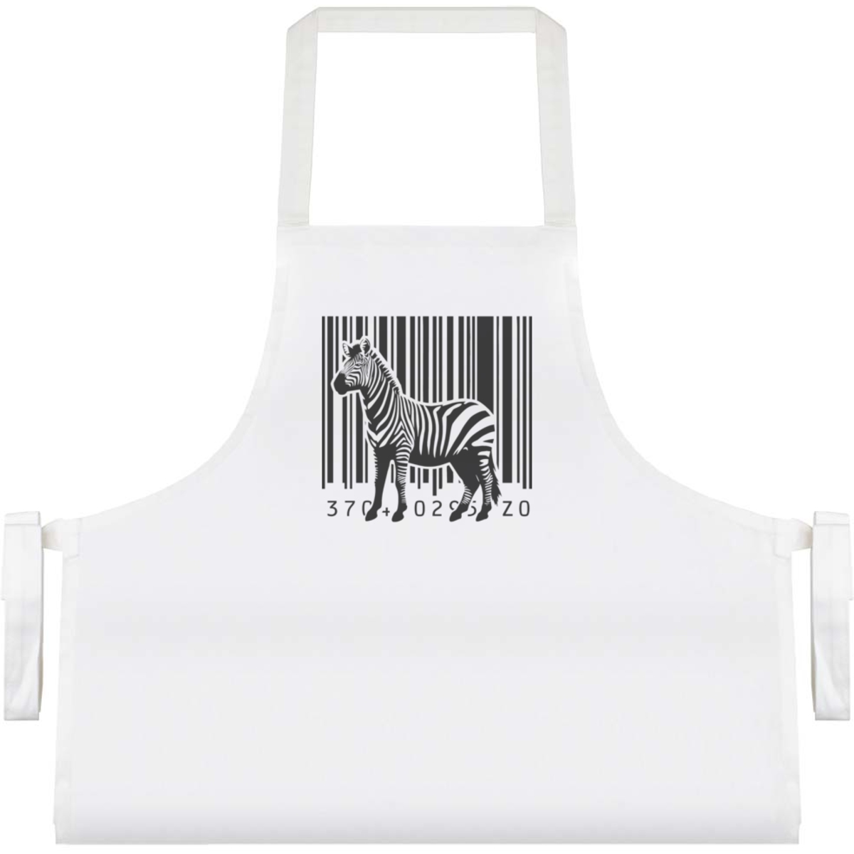 'Barcode Zebra Stripes' Unisex Cooking Apron - White - Unisex Kitchen Bib for Baking, Barbecues, Crafts and Gifts (AP00070786)