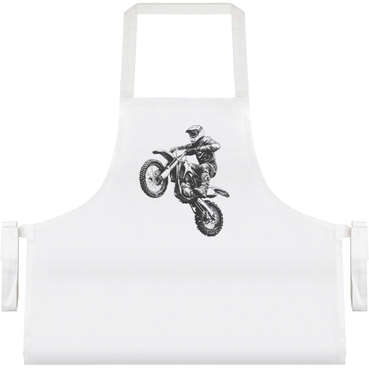 'Dirt Bike Jump' Unisex Cooking Apron - White - Unisex Kitchen Bib for Baking, Barbecues, Crafts and Gifts (AP00071517)