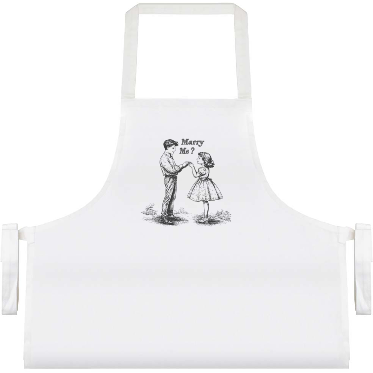 'Marry Me? Boy and Girl' Unisex Cooking Apron (AP00071619)