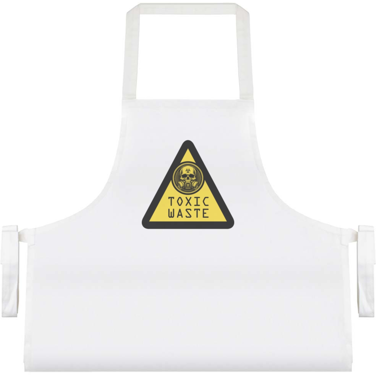 'Toxic Waste Warning Sign' Unisex Cooking Apron - White - Unisex Kitchen Bib for Baking, Barbecues, Crafts and Gifts (AP00074550)