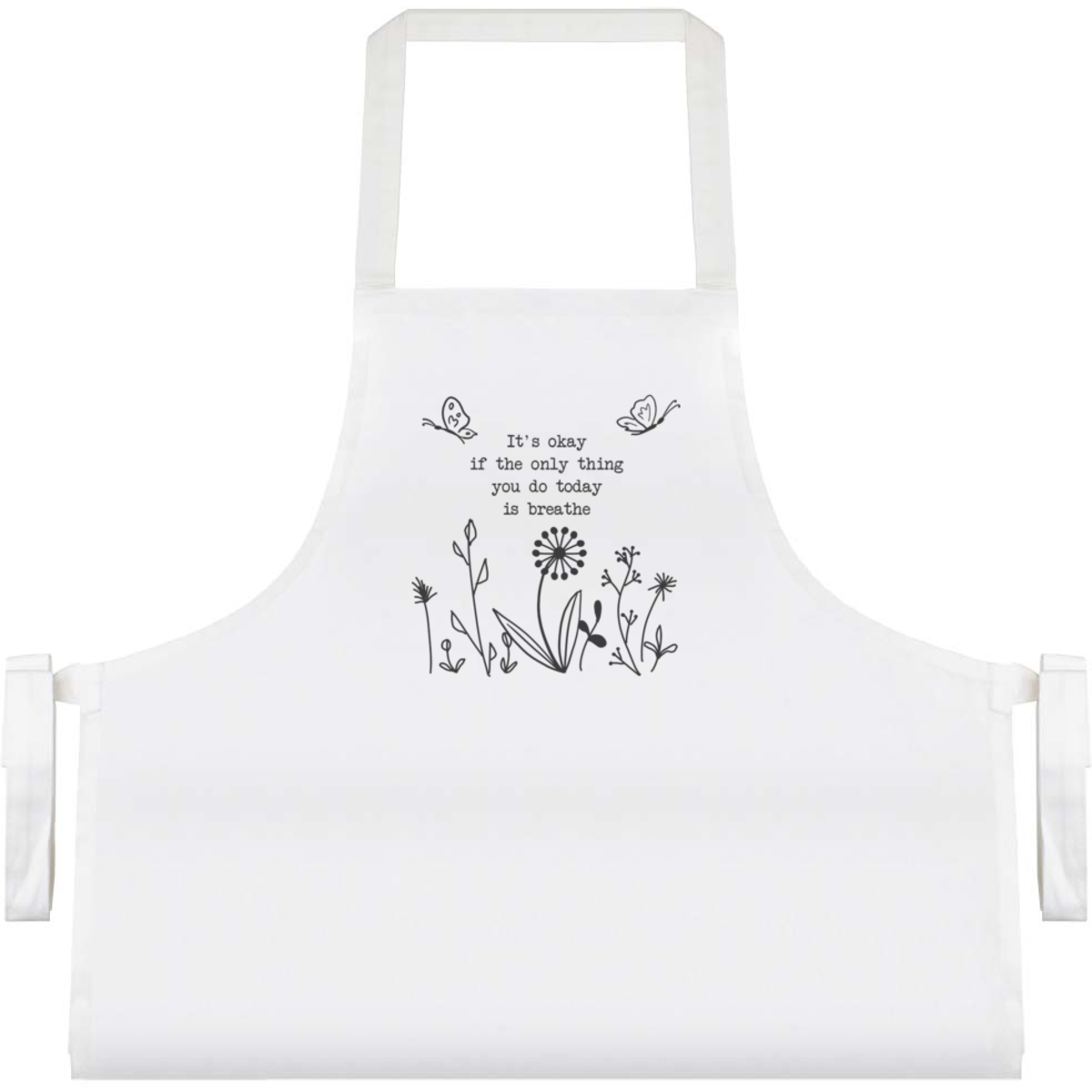 'It's Okay' Unisex Cooking Apron - White - Unisex Kitchen Bib for Baking, Barbecues, Crafts and Gifts (AP00075624)