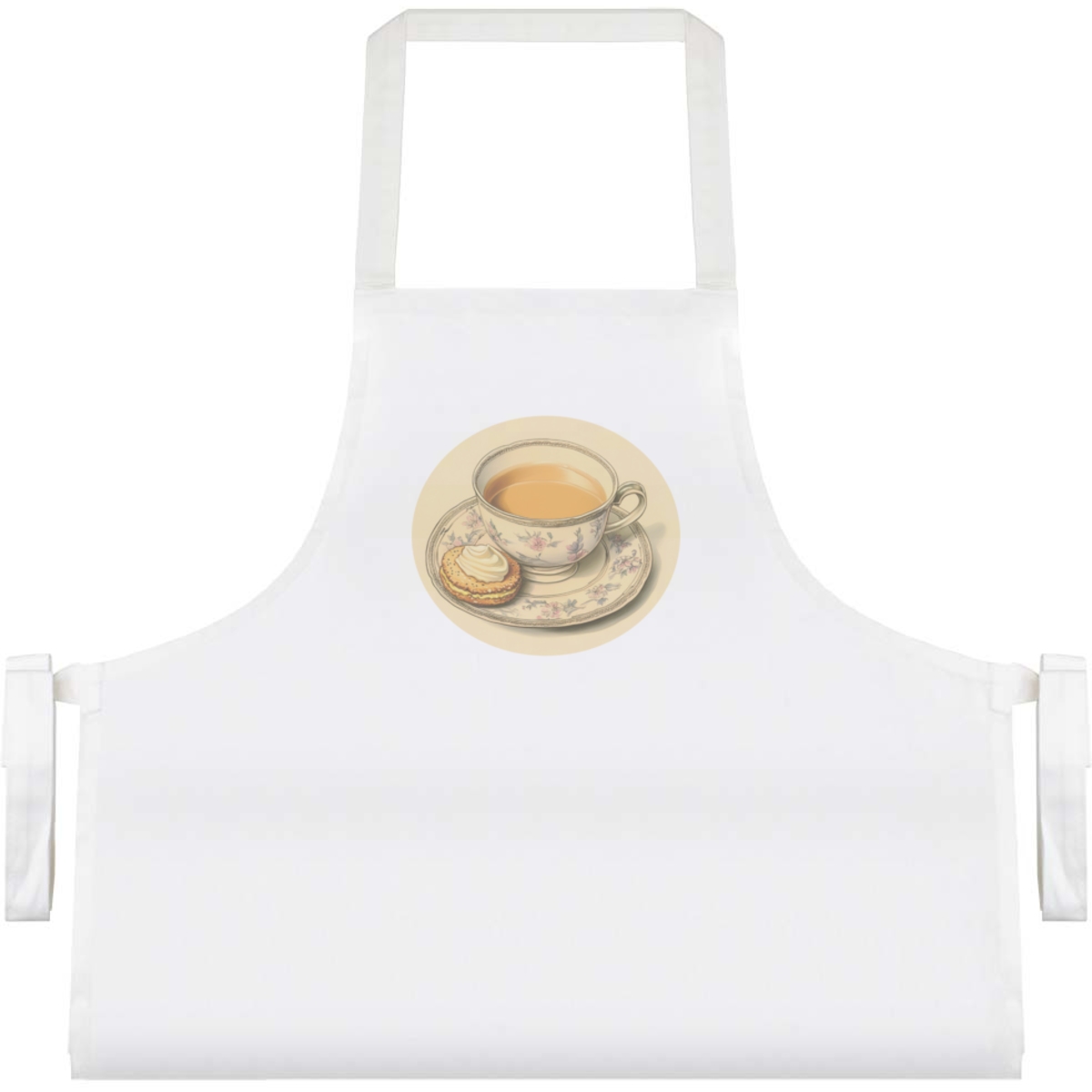 'Cup of Tea with a Custard Cream Biscuit' Unisex Cooking Apron (AP00075912)