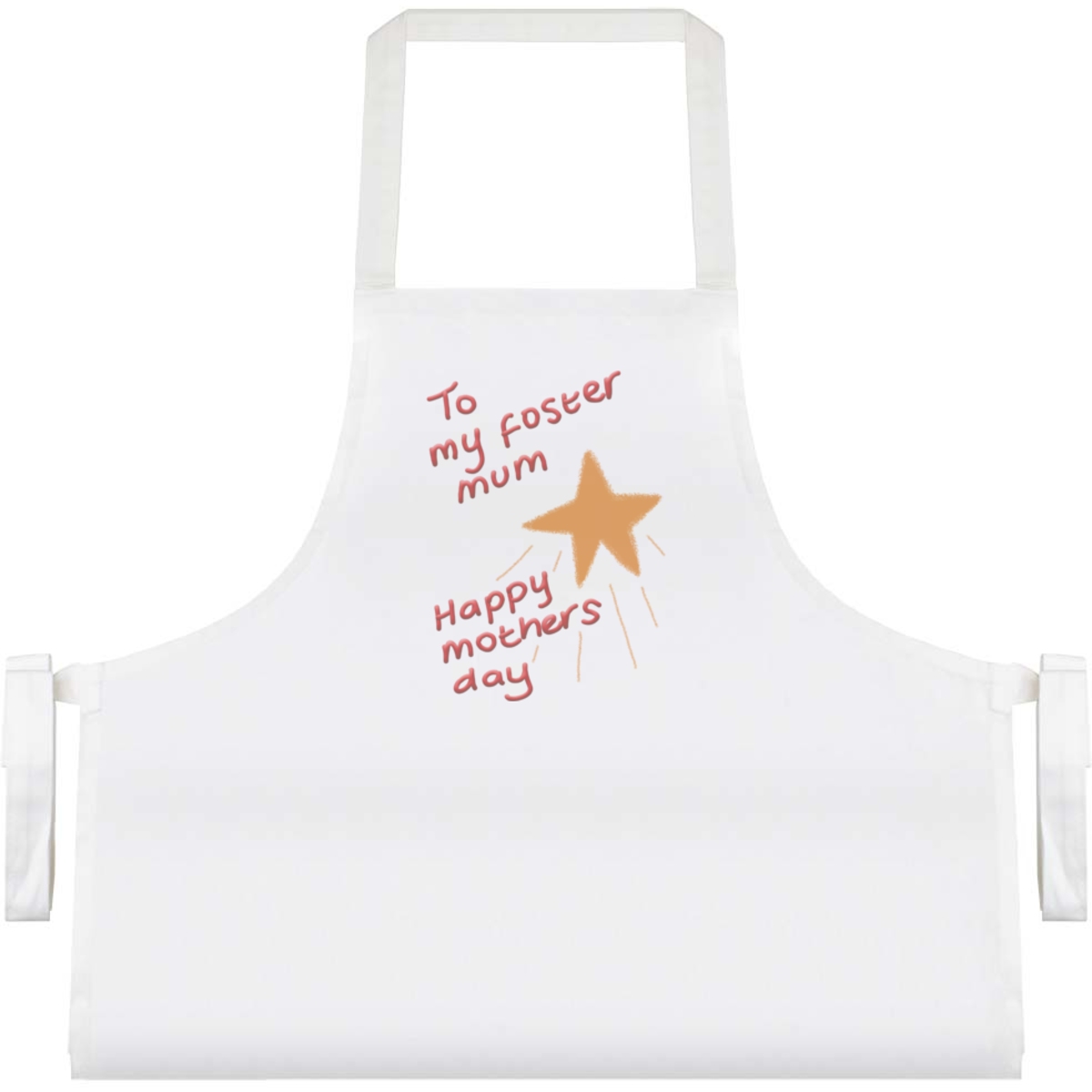'Foster Mum Mothers Day' Unisex Cooking Apron - White - Unisex Kitchen Bib for Baking, Barbecues, Crafts and Gifts (AP00078261)