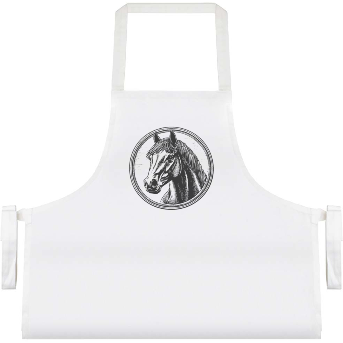 'Horse Portrait with Circle Frame' Unisex Cooking Apron (AP00078273)