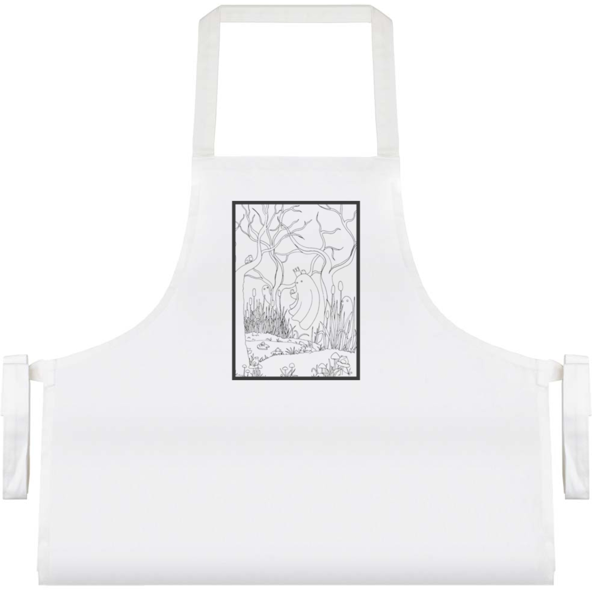 'The Frog Prince' Unisex Cooking Apron - White - Unisex Kitchen Bib for Baking, Barbecues, Crafts and Gifts (AP00078459)
