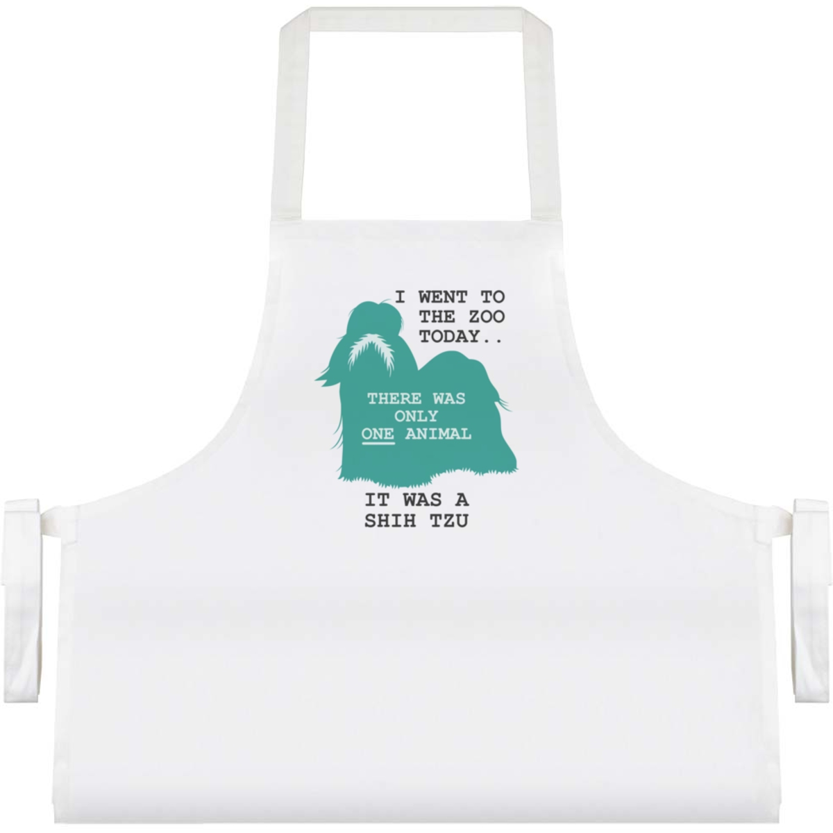 'Funny Shih Tzu Joke' Unisex Cooking Apron - White - Unisex Kitchen Bib for Baking, Barbecues, Crafts and Gifts (AP00078997)