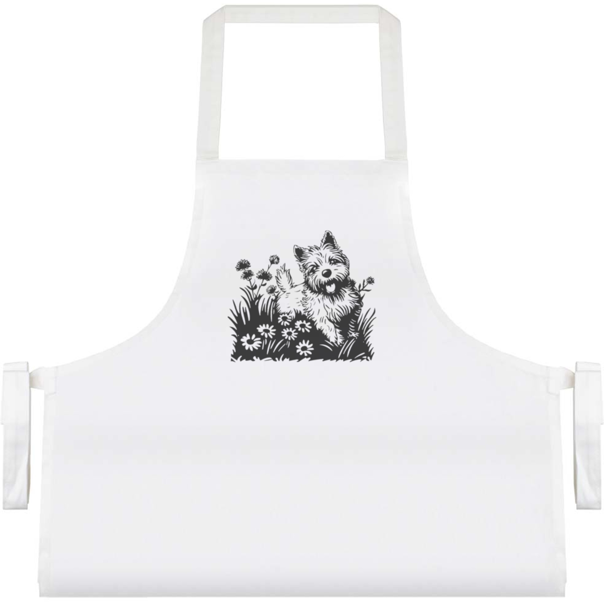 'Westie Dog with Flowers' Unisex Cooking Apron (AP00079387)