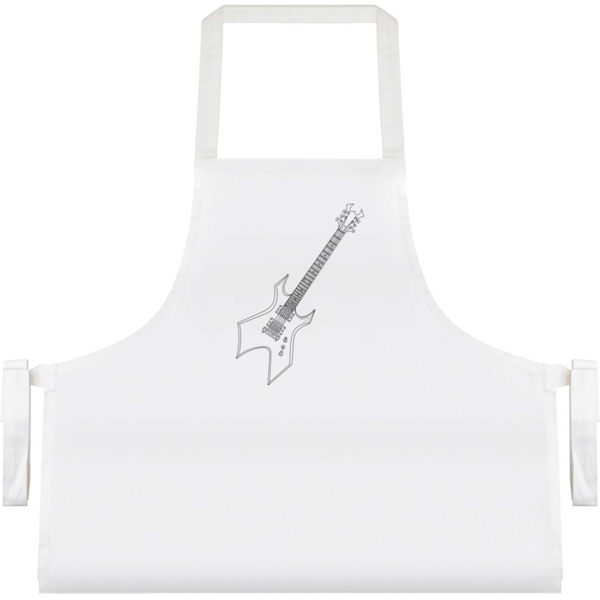 'Heavy Metal Guitar' Unisex Cooking Apron - White - Unisex Kitchen Bib for Baking, Barbecues, Crafts and Gifts (AP00081676)
