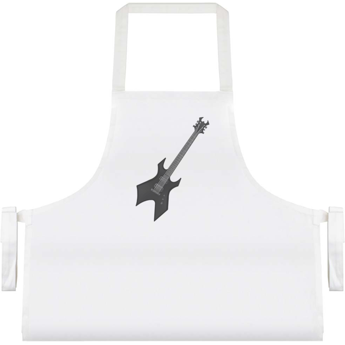 'Heavy Metal Guitar' Unisex Cooking Apron - White - Unisex Kitchen Bib for Baking, Barbecues, Crafts and Gifts (AP00081678)