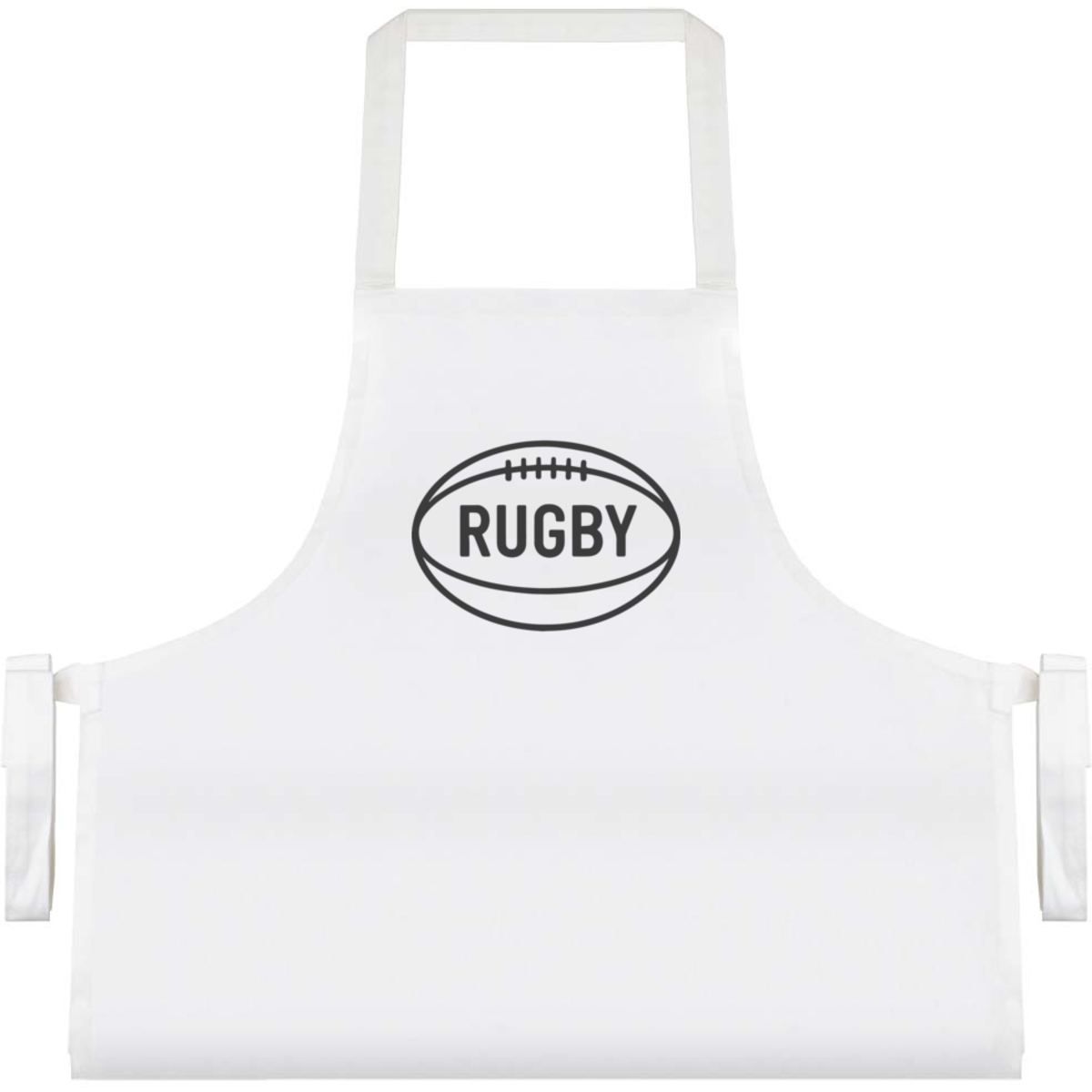 'Rugby Ball Sport' Unisex Cooking Apron - White - Unisex Kitchen Bib for Baking, Barbecues, Crafts and Gifts (AP00082312)