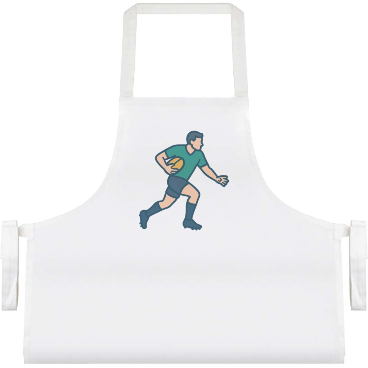 'Rugby Player Running' Unisex Cooking Apron - White - Unisex Kitchen Bib for Baking, Barbecues, Crafts and Gifts (AP00082318)