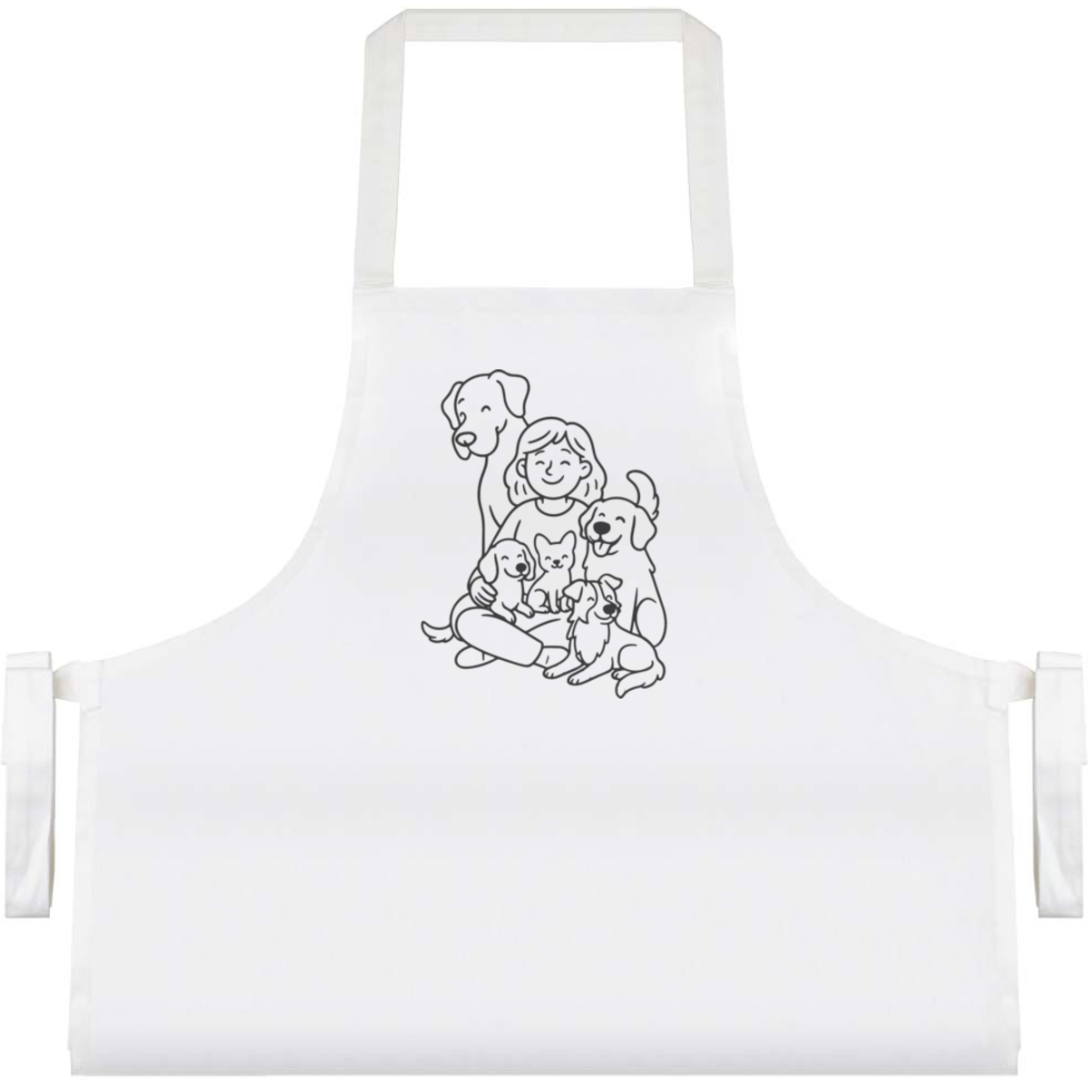 'Dog Lady Pet Lover' Unisex Cooking Apron - White - Unisex Kitchen Bib for Baking, Barbecues, Crafts and Gifts (AP00082352)