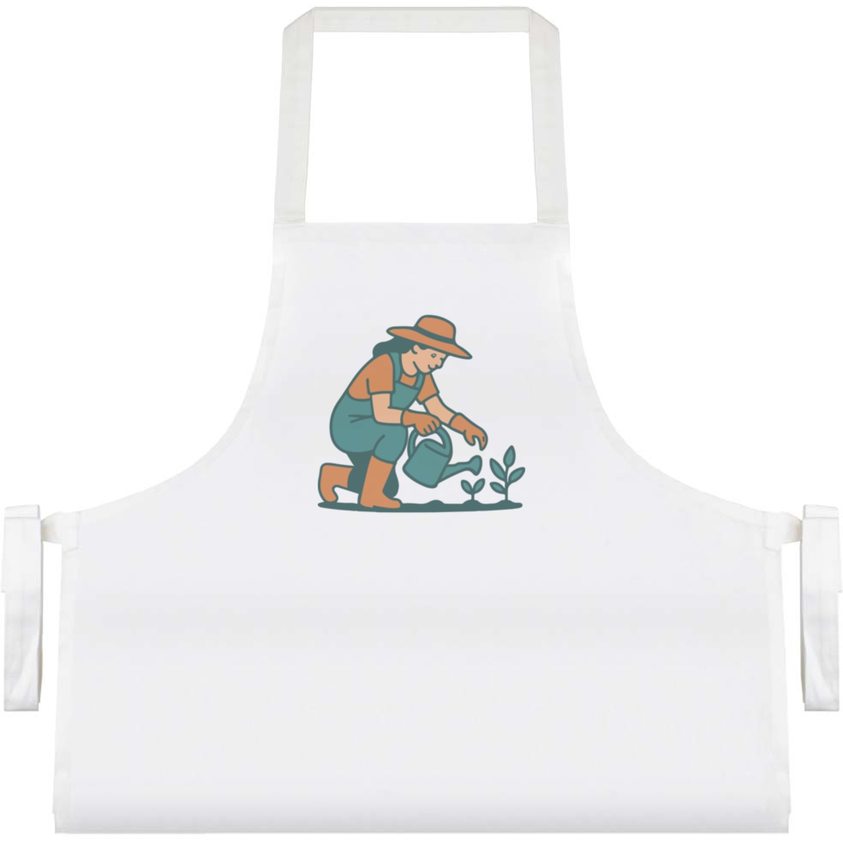 'Woman Gardening Plants' Unisex Cooking Apron - White - Unisex Kitchen Bib for Baking, Barbecues, Crafts and Gifts (AP00083111)