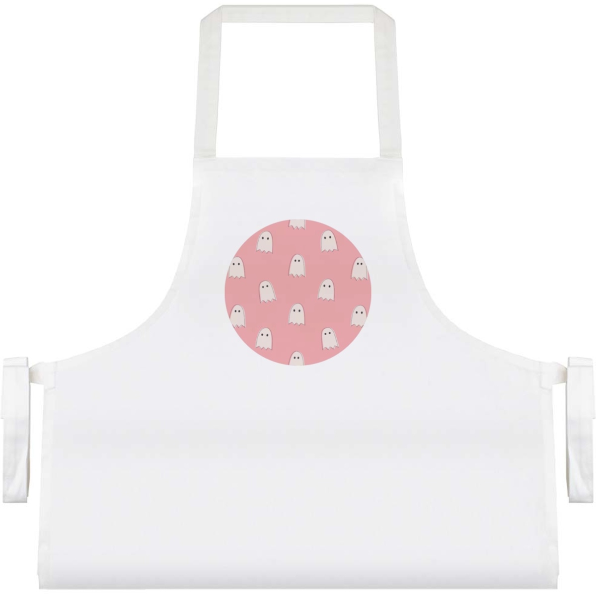 'Pink Ghost Pattern' Unisex Cooking Apron (AP00083520)