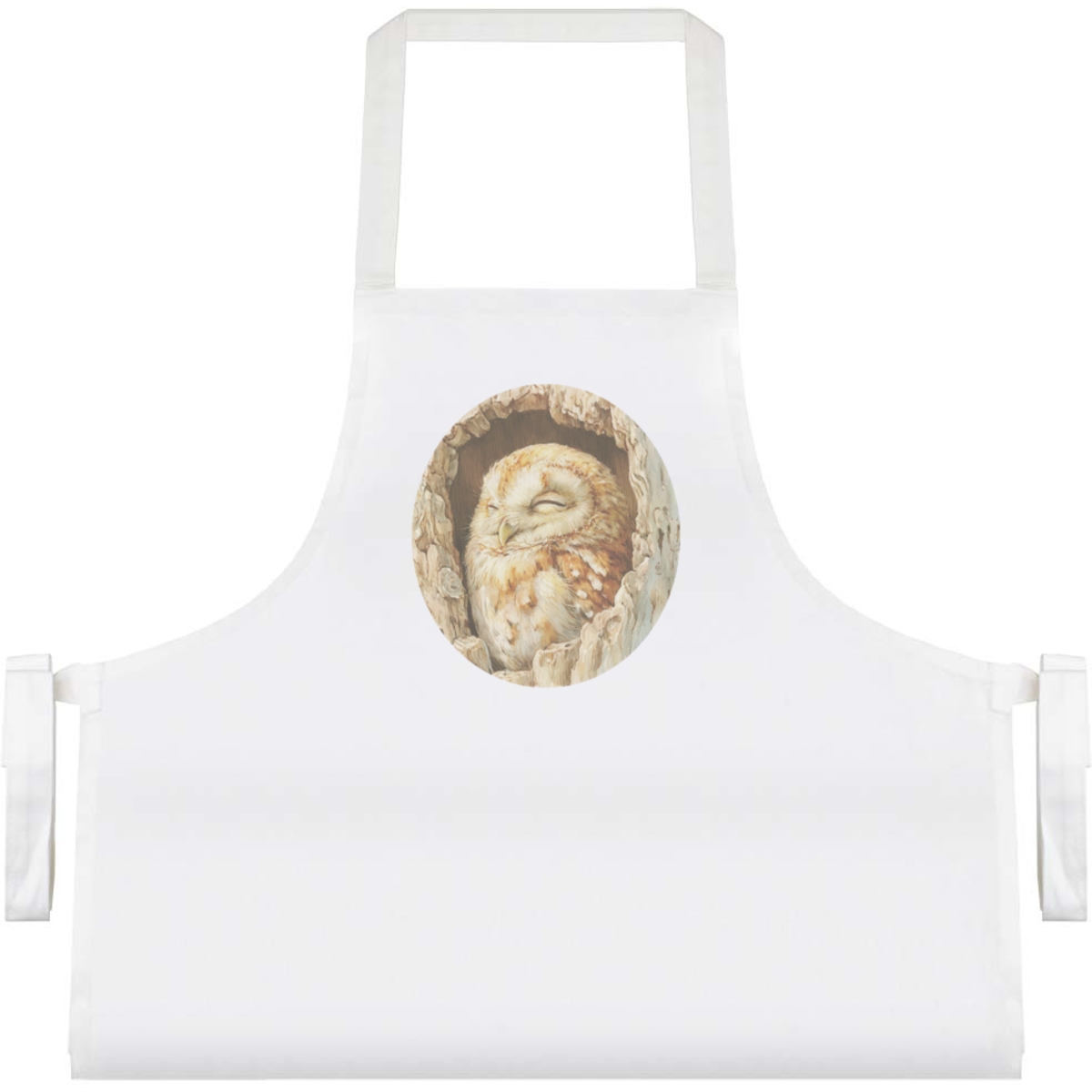 'Baby Owl Sleeping Inside a Hallow Tree' Unisex Cooking Apron (AP00083537)
