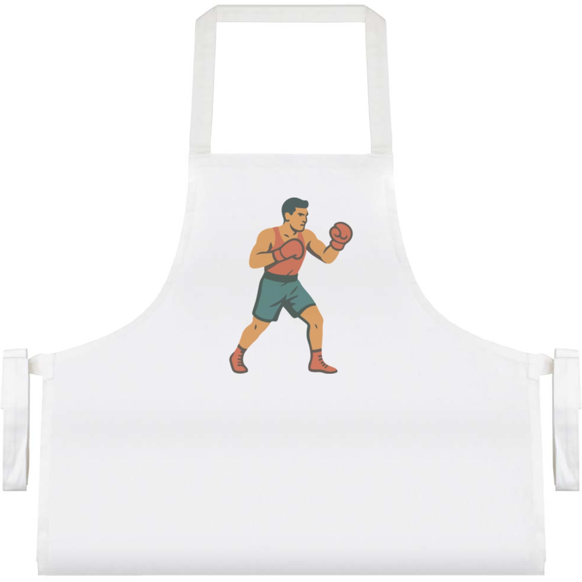 'Man Boxing' Unisex Cooking Apron - White - Unisex Kitchen Bib for Baking, Barbecues, Crafts and Gifts (AP00084013)