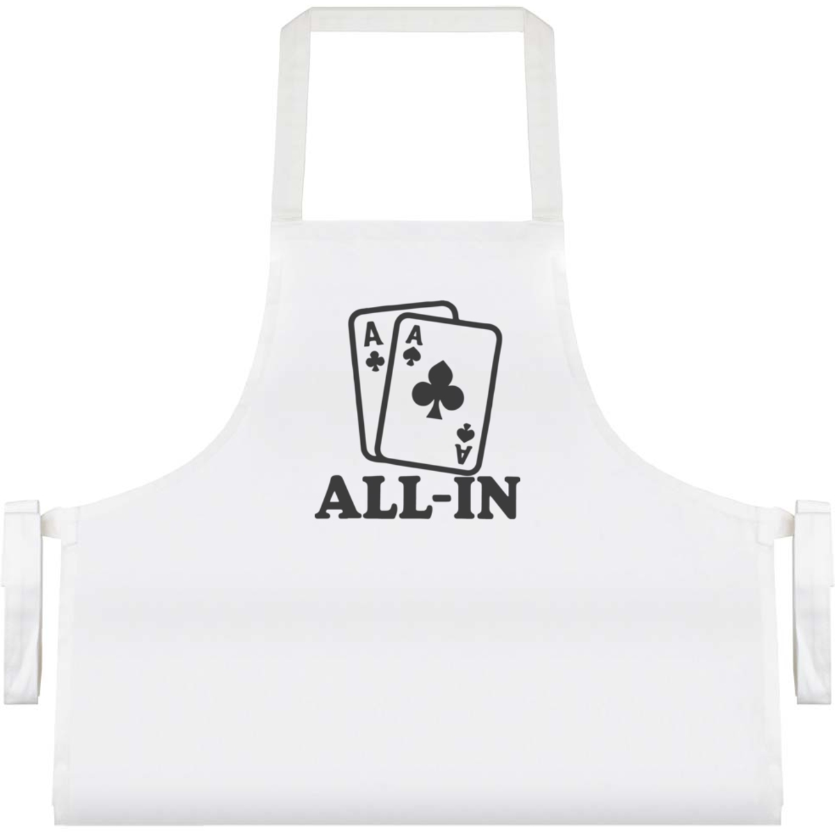 'All In Cards' Unisex Cooking Apron - White - Unisex Kitchen Bib for Baking, Barbecues, Crafts and Gifts (AP00084725)