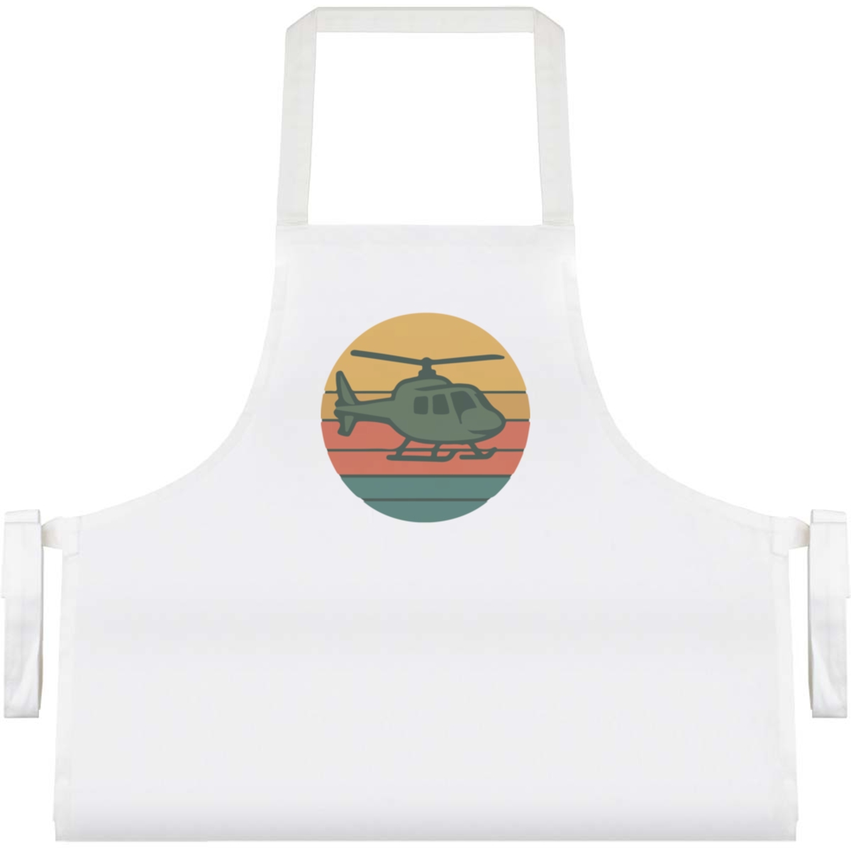 'Helicopter Flight Vehicle' Unisex Cooking Apron - White - Unisex Kitchen Bib for Baking, Barbecues, Crafts and Gifts (AP00085141)
