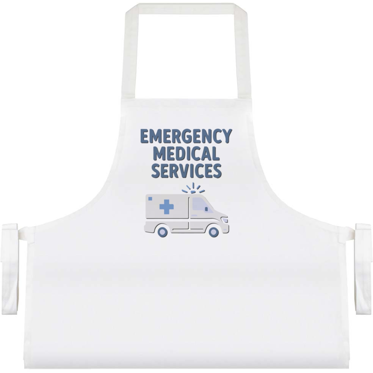 'Emergency Medical Service' Unisex Cooking Apron - White - Unisex Kitchen Bib for Baking, Barbecues, Crafts and Gifts (AP00085321)