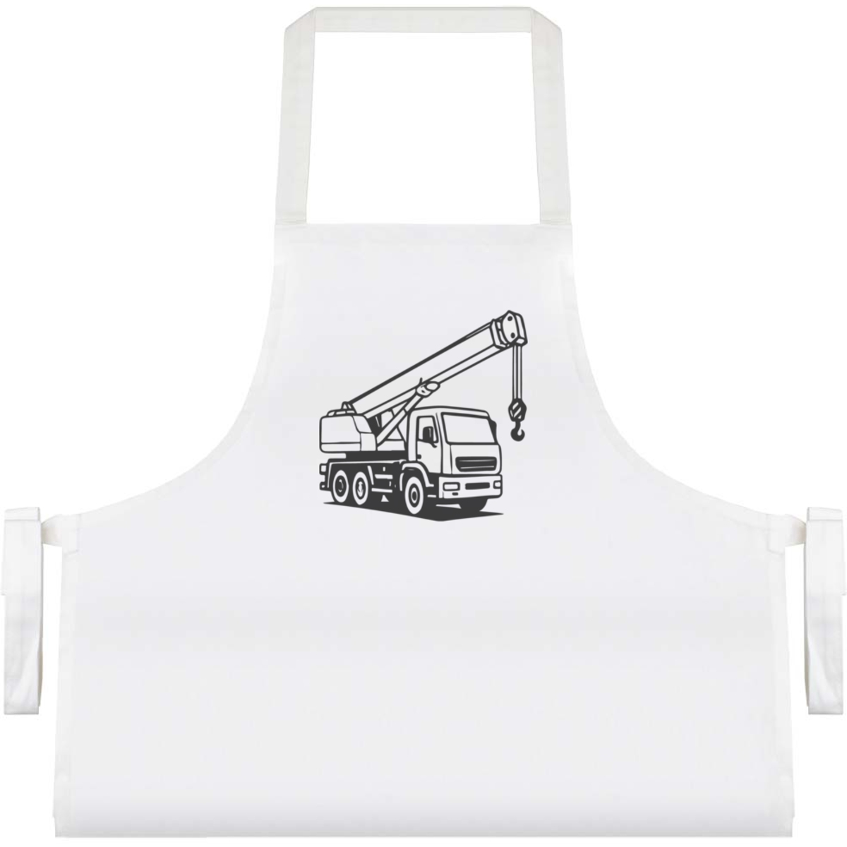 'Crane Vehicle' Unisex Cooking Apron - White - Unisex Kitchen Bib for Baking, Barbecues, Crafts and Gifts (AP00085435)