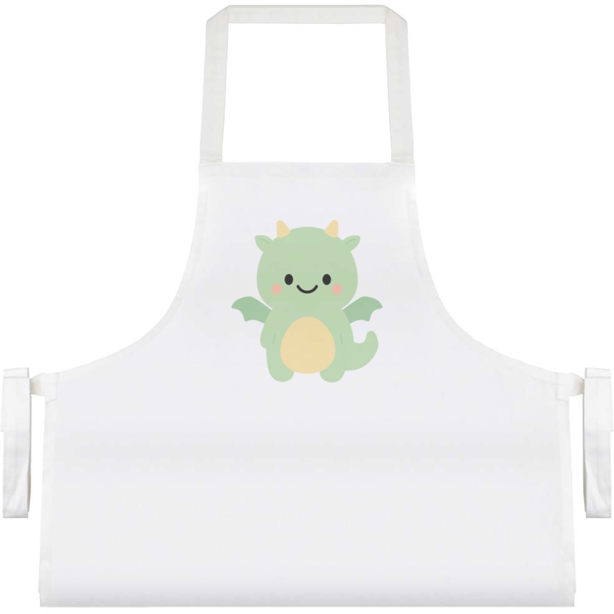 'Happy Green Dragon' Unisex Cooking Apron - White - Unisex Kitchen Bib for Baking, Barbecues, Crafts and Gifts (AP00085887)
