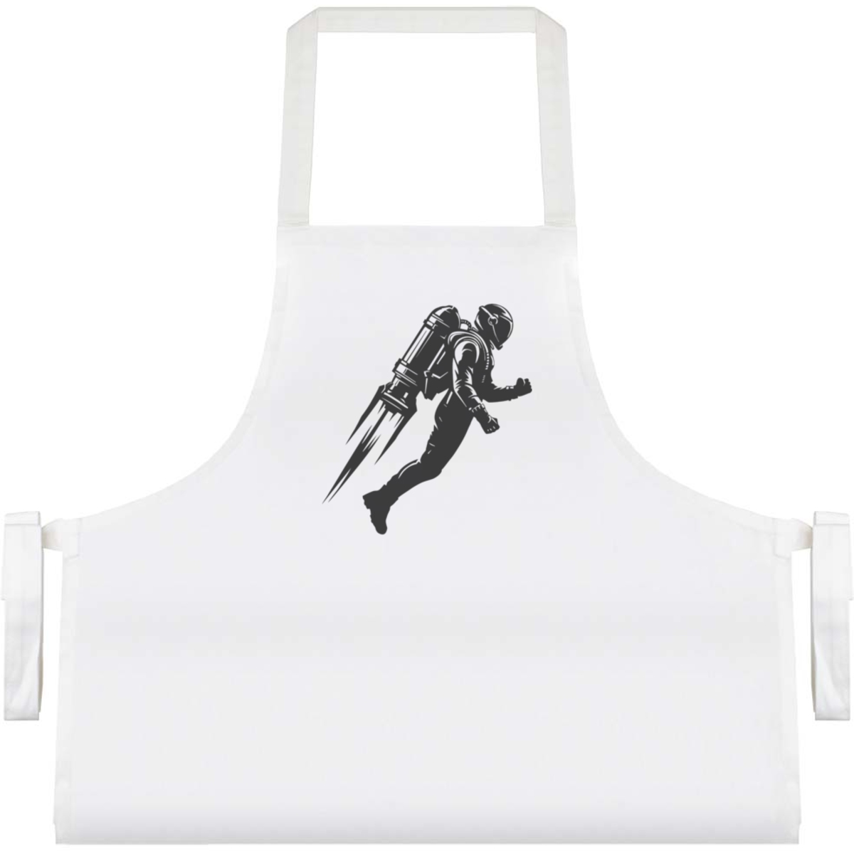 'Jet Pack Man Flying' Unisex Cooking Apron - White - Unisex Kitchen Bib for Baking, Barbecues, Crafts and Gifts (AP00086687)