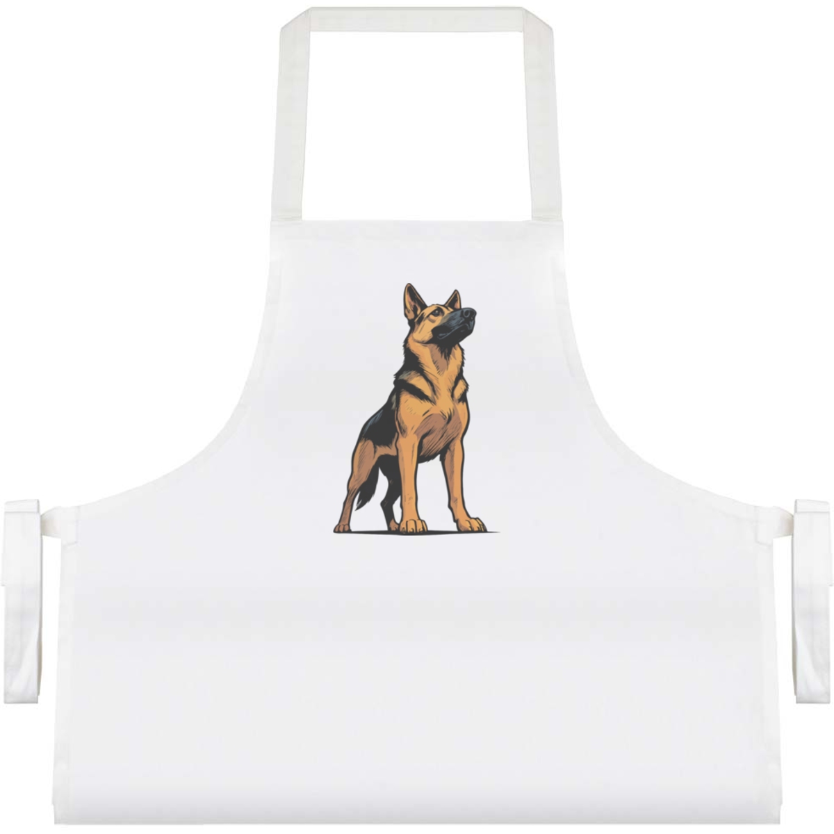 'Proud German Shepherd' Unisex Cooking Apron - White - Unisex Kitchen Bib for Baking, Barbecues, Crafts and Gifts (AP00087803)