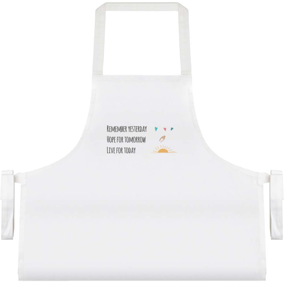 'Live For Today' Unisex Cooking Apron - White - Unisex Kitchen Bib for Baking, Barbecues, Crafts and Gifts (AP00088208)