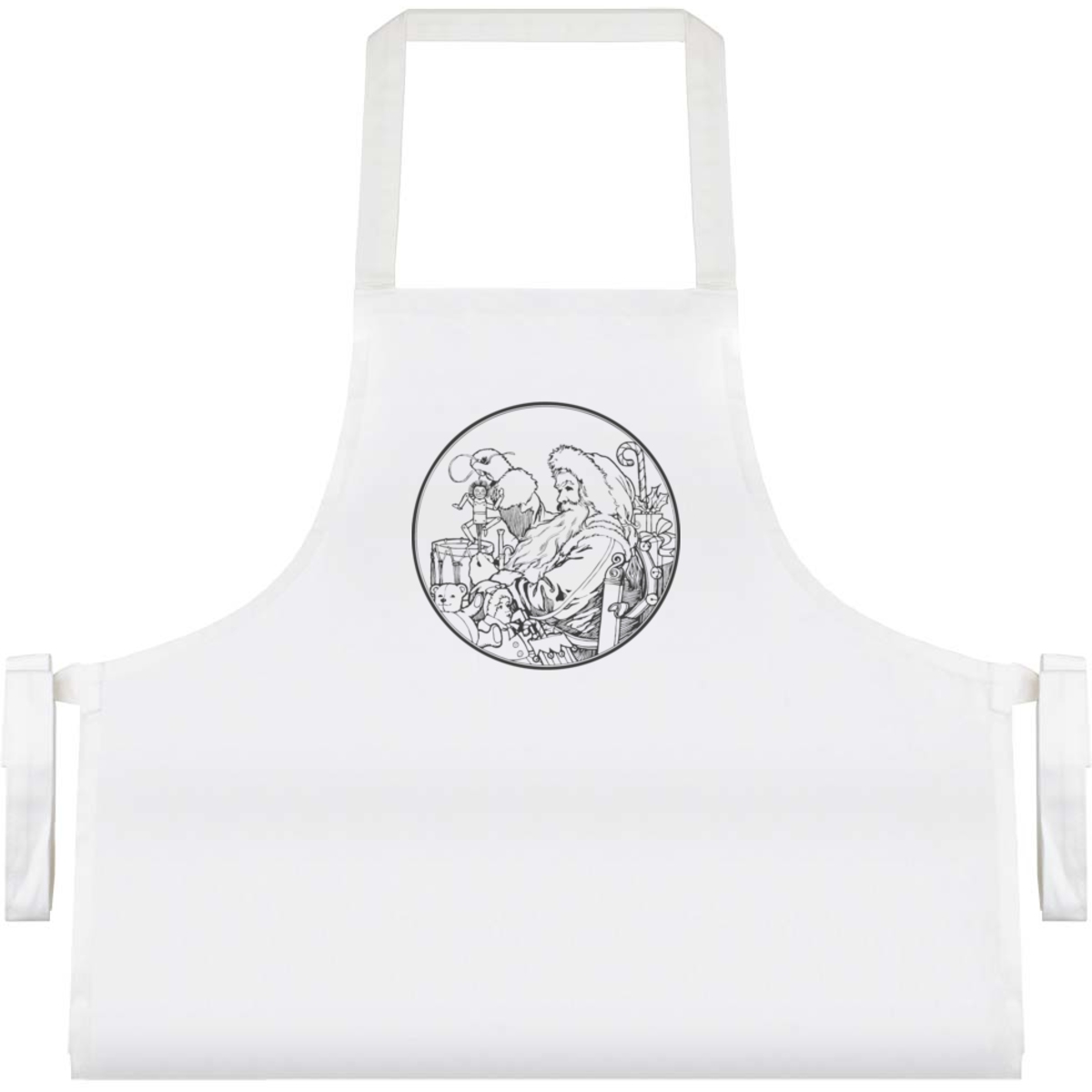 'Santa Claus With Toys' Unisex Cooking Apron - White - Unisex Kitchen Bib for Baking, Barbecues, Crafts and Gifts (AP00088710)
