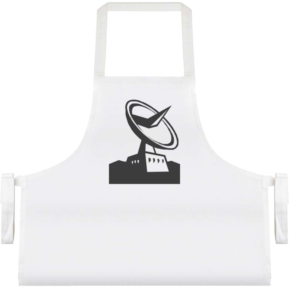 'Ground Satellite Dish' Unisex Cooking Apron - White - Unisex Kitchen Bib for Baking, Barbecues, Crafts and Gifts (AP00089220)