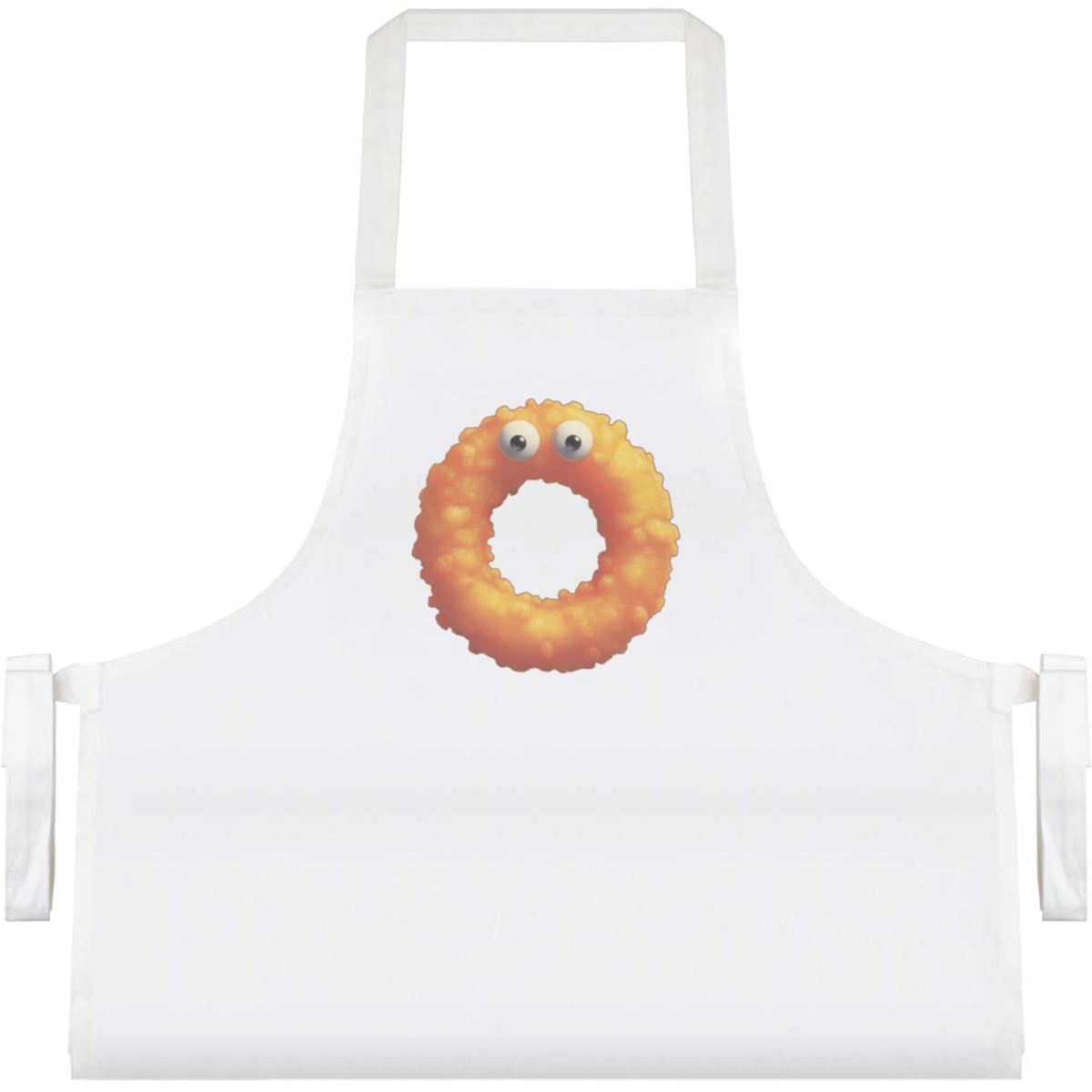 'Funny Fried Onion Ring' Unisex Cooking Apron - White - Unisex Kitchen Bib for Baking, Barbecues, Crafts and Gifts (AP00090043)
