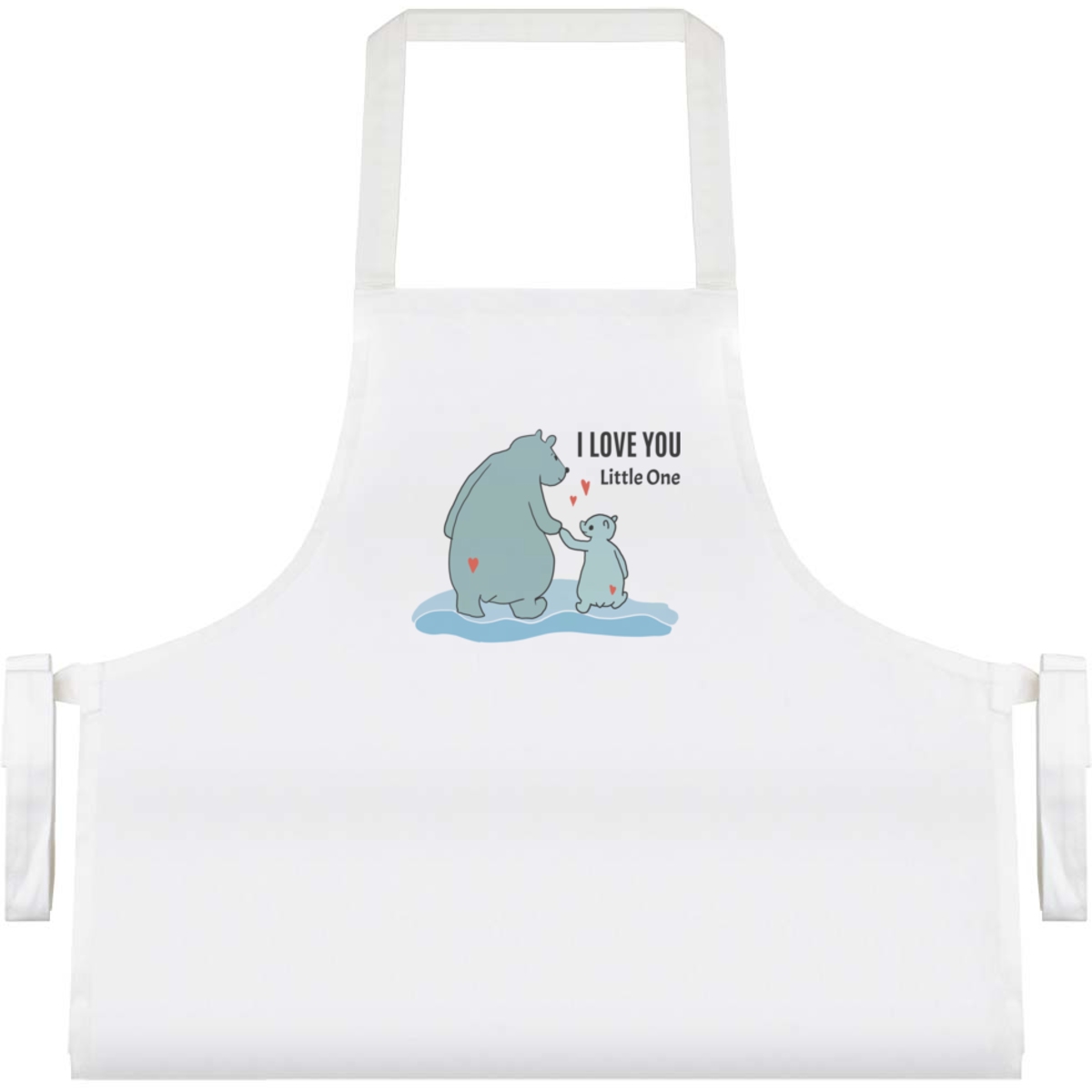 'I Love You, Little One' Unisex Cooking Apron - White - Unisex Kitchen Bib for Baking, Barbecues, Crafts and Gifts (AP00090815)