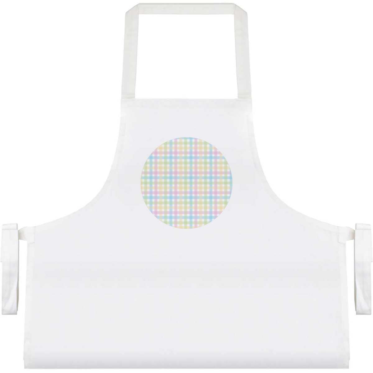 'Check Pattern' Unisex Cooking Apron - White - Unisex Kitchen Bib for Baking, Barbecues, Crafts and Gifts (AP00090894)
