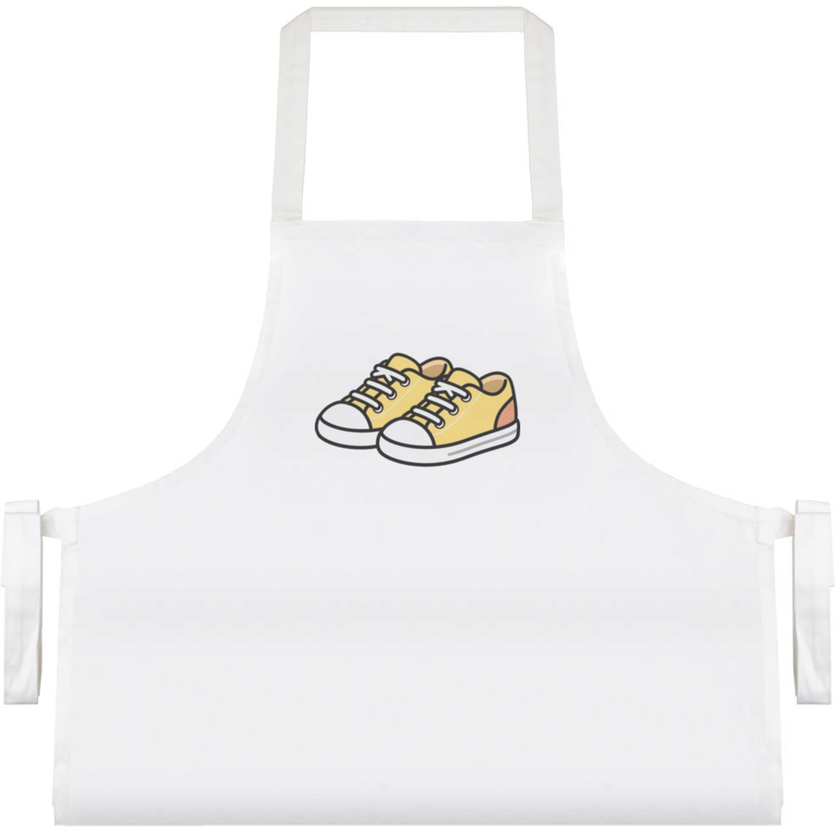 'Cute Yellow Sneakers' Unisex Cooking Apron - White - Unisex Kitchen Bib for Baking, Barbecues, Crafts and Gifts (AP00092273)