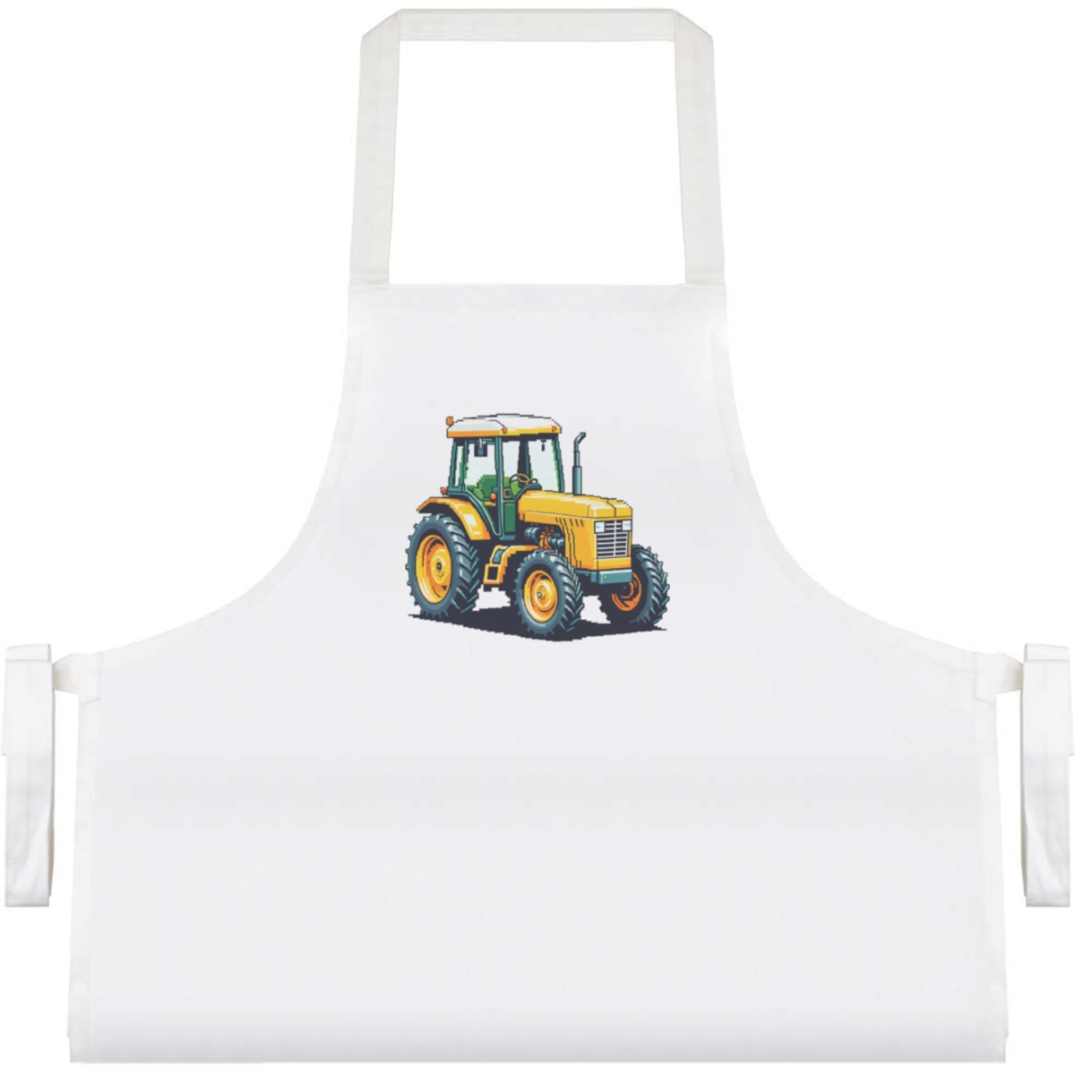 'Retro Art Style Tractor' Unisex Cooking Apron - White - Unisex Kitchen Bib for Baking, Barbecues, Crafts and Gifts (AP00092401)
