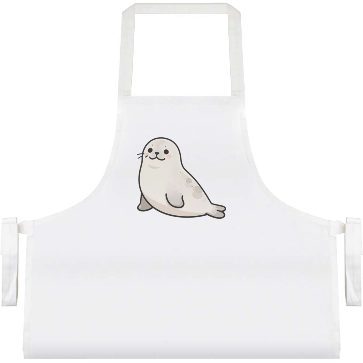 'Harbor Seal' Unisex Cooking Apron - White - Unisex Kitchen Bib for Baking, Barbecues, Crafts and Gifts (AP00092896)