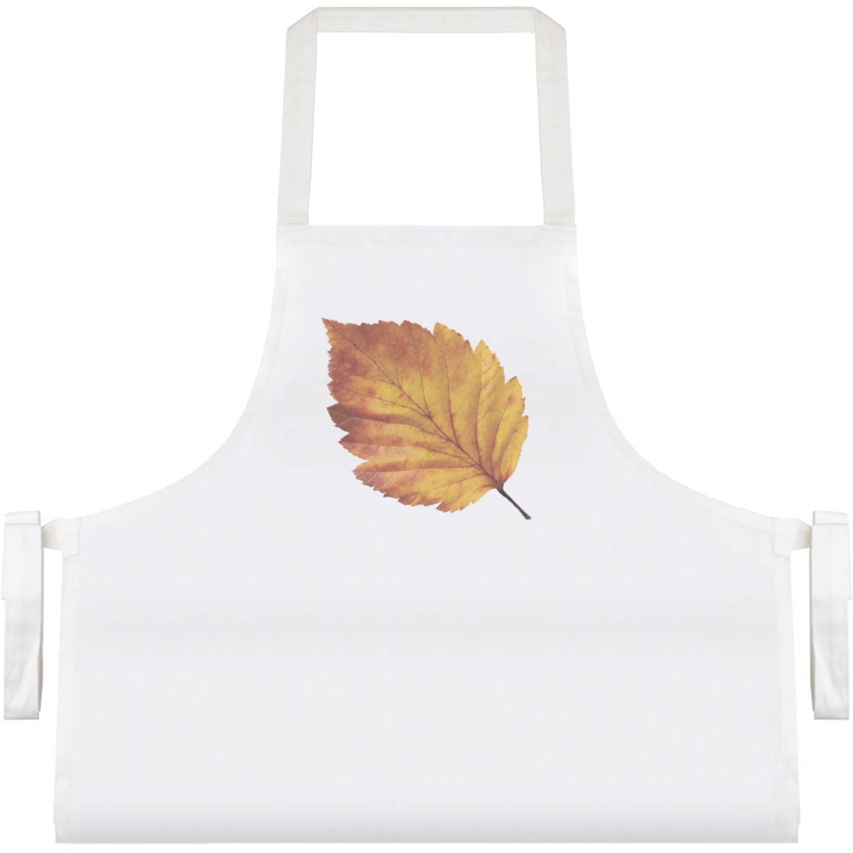'Realistic Autumn Leaf' Unisex Cooking Apron - White - Unisex Kitchen Bib for Baking, Barbecues, Crafts and Gifts (AP00094813)