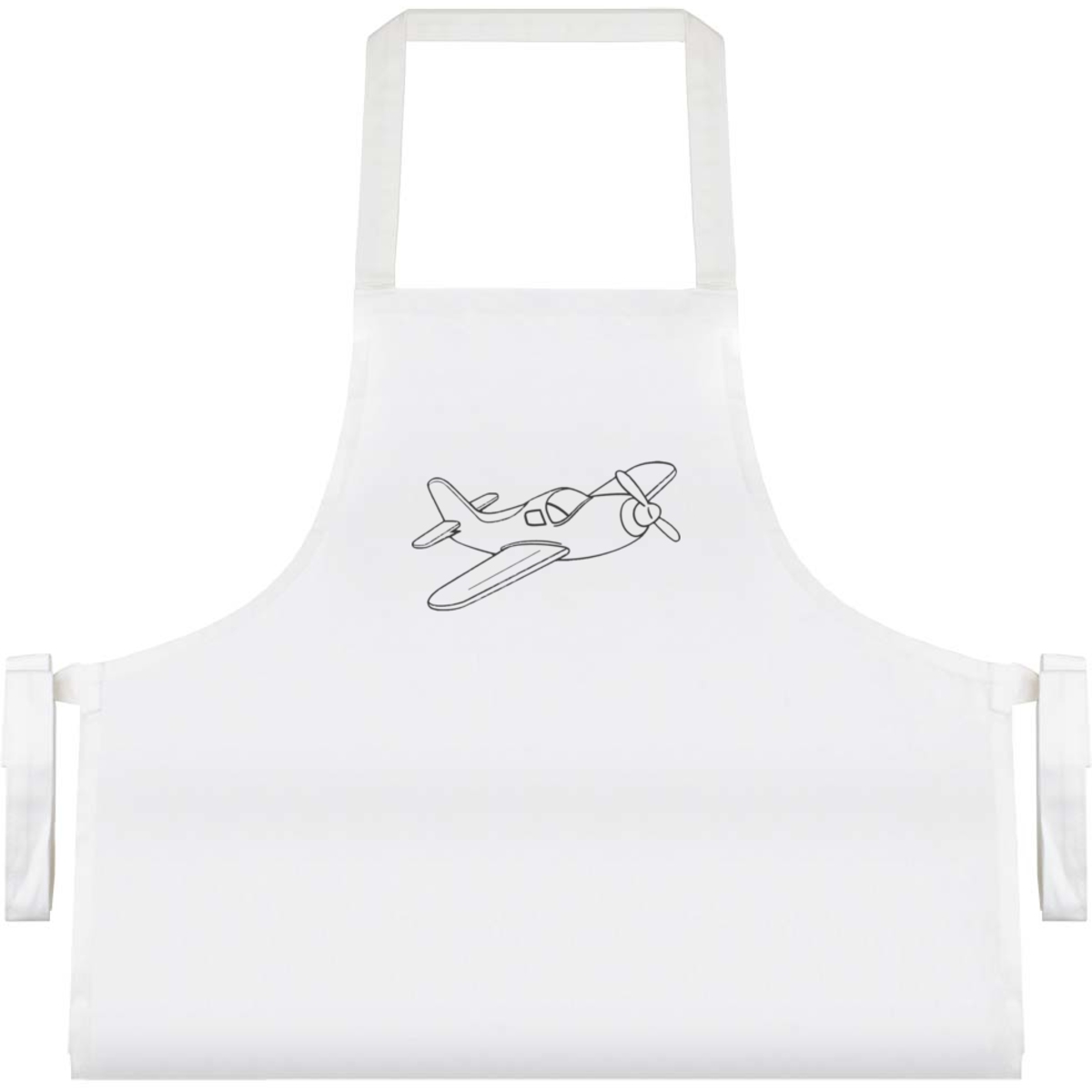 'Toy Airplane' Unisex Cooking Apron - White - Unisex Kitchen Bib for Baking, Barbecues, Crafts and Gifts (AP00095281)