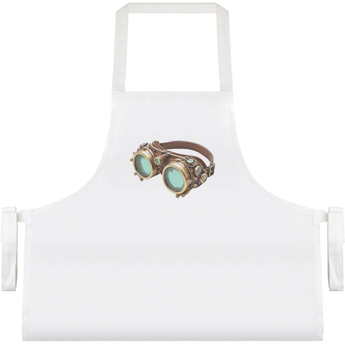 'Steampunk Goggles' Unisex Cooking Apron - White - Unisex Kitchen Bib for Baking, Barbecues, Crafts and Gifts (AP00096100)