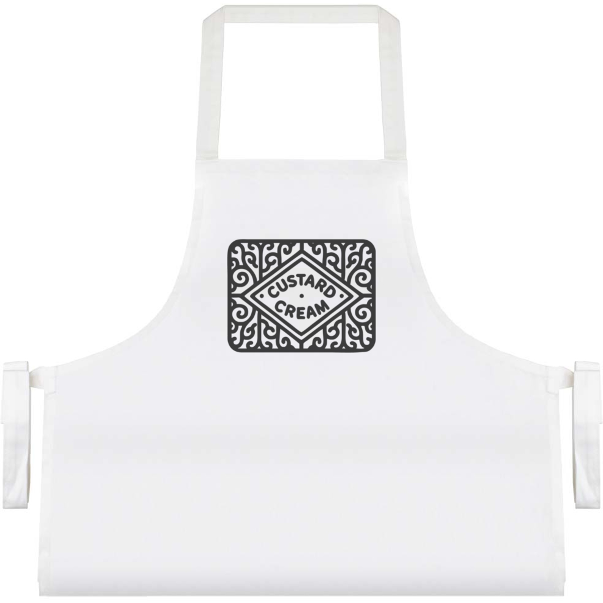 'Custard Cream Biscuit' Unisex Cooking Apron - White - Unisex Kitchen Bib for Baking, Barbecues, Crafts and Gifts (AP00096268)