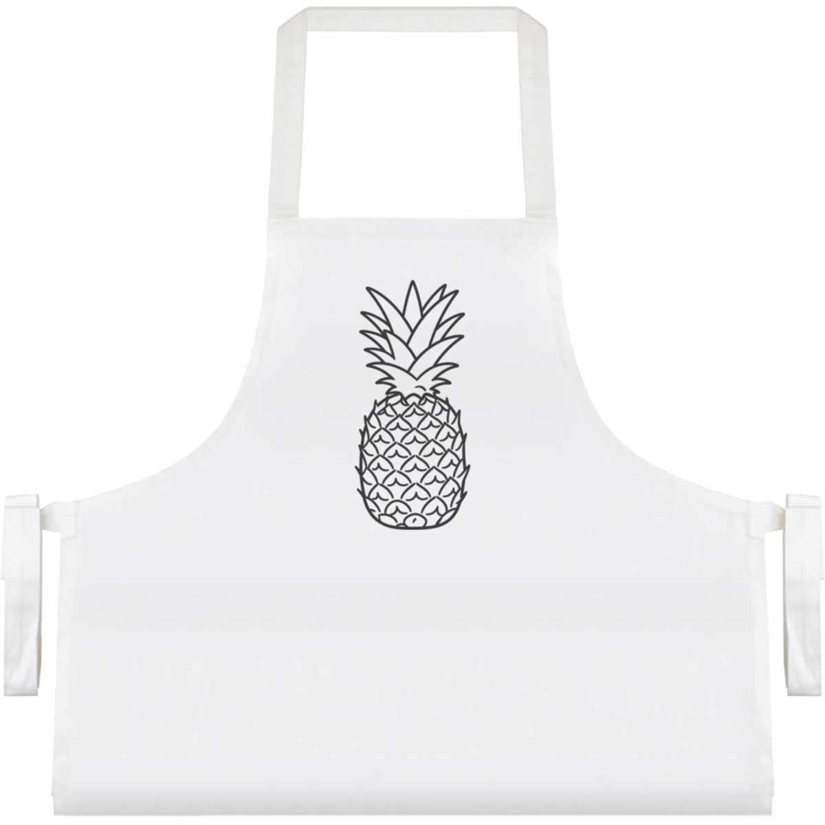 'Pineapple' Unisex Cooking Apron - White - Unisex Kitchen Bib for Baking, Barbecues, Crafts and Gifts (AP00096634)