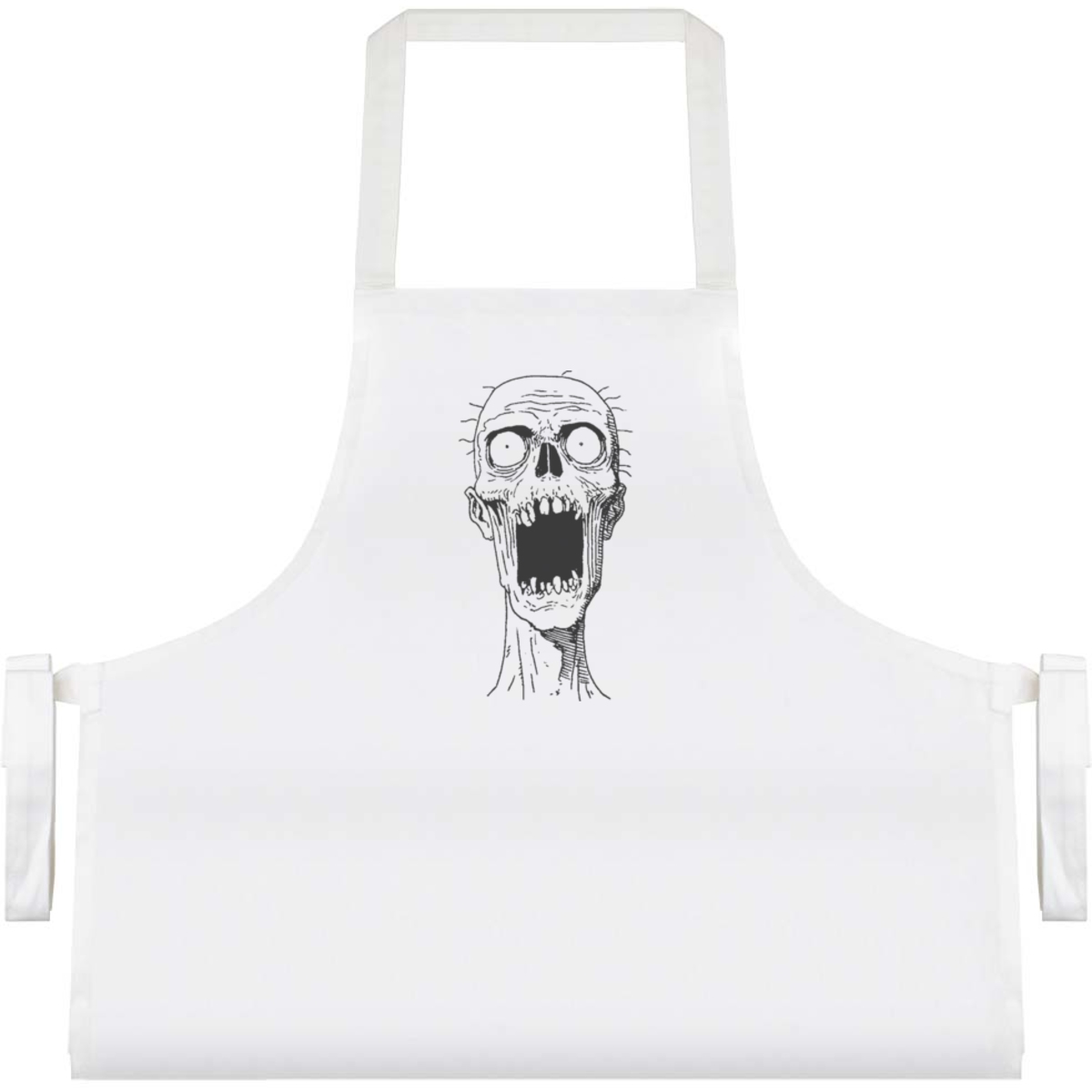'Zombie Portrait' Unisex Cooking Apron - White - Unisex Kitchen Bib for Baking, Barbecues, Crafts and Gifts (AP00097356)