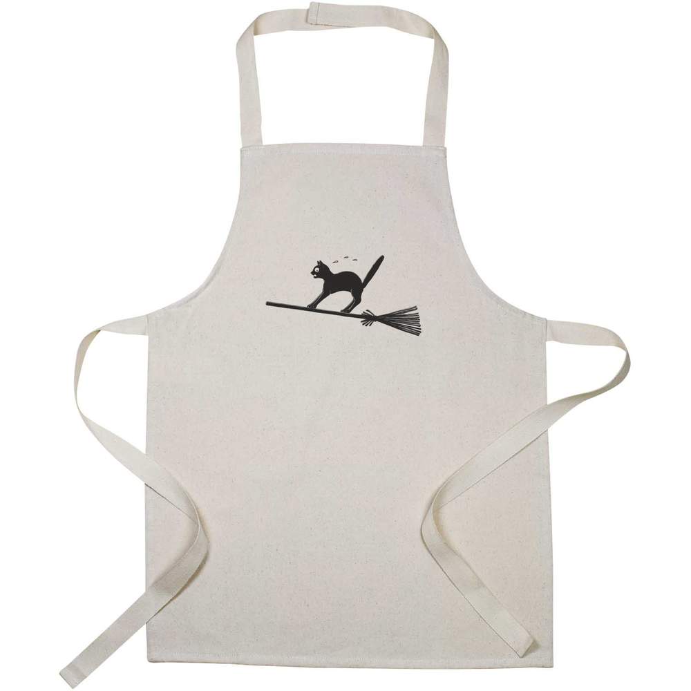 'Scared Cat On Broomstick' Kid’s Cooking Apron (AP00046563)