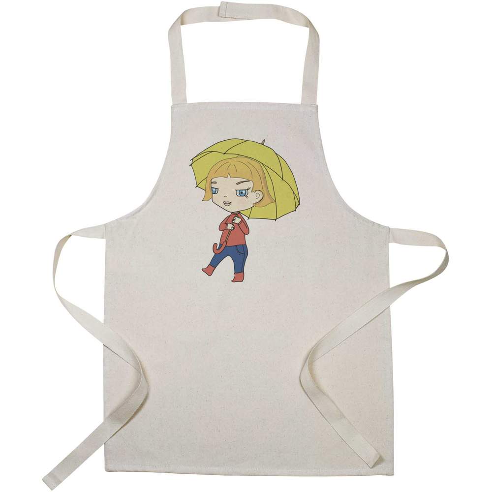 'Girl Walking In The Rain' Kid’s Cooking Apron (AP00056179)