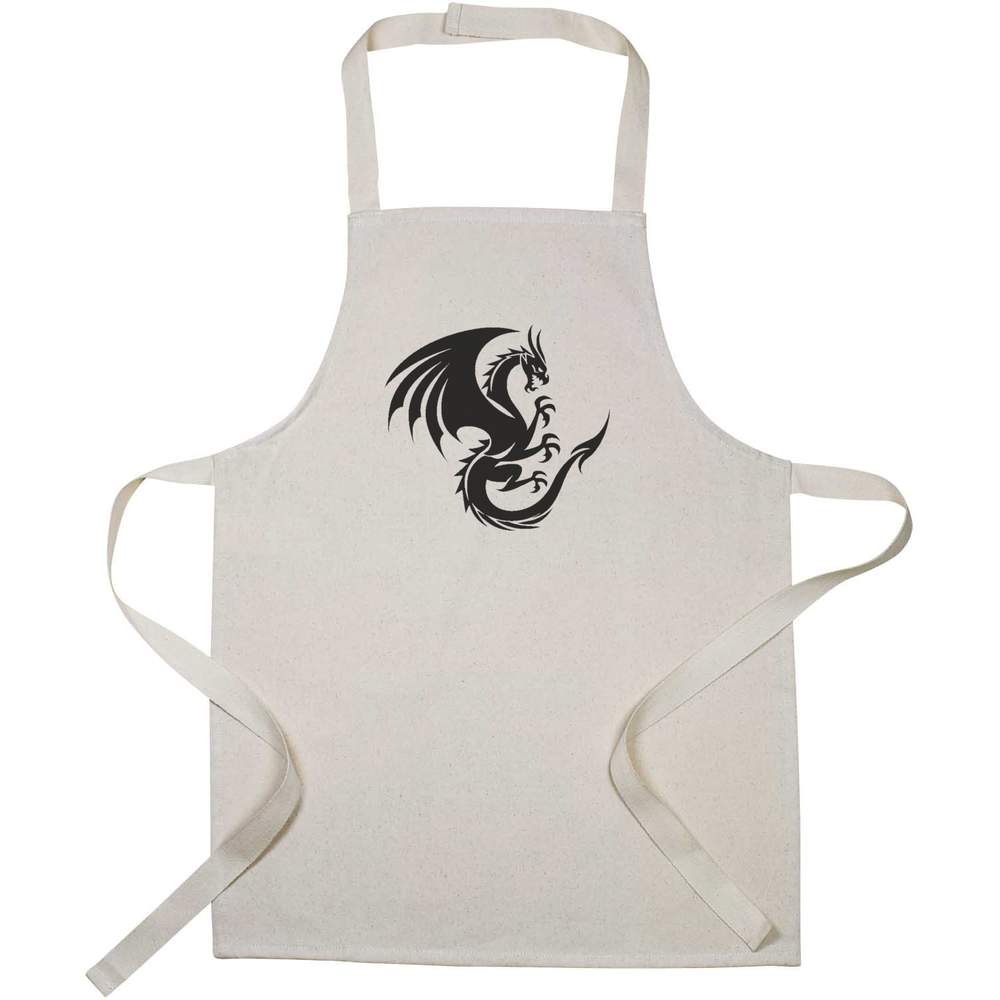'Coat of Arms Dragon' Kids Canvas Cooking Apron - Children's Kitchen Bib for Baking, Crafts and Messy Play (AP00065883)