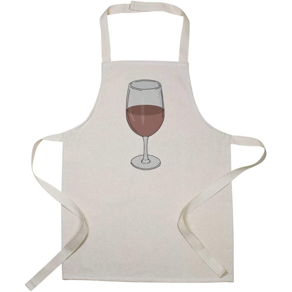 'Red Wine Glass' Kids Canvas Cooking Apron - Children's Kitchen Bib for Baking, Crafts and Messy Play (AP00067863)
