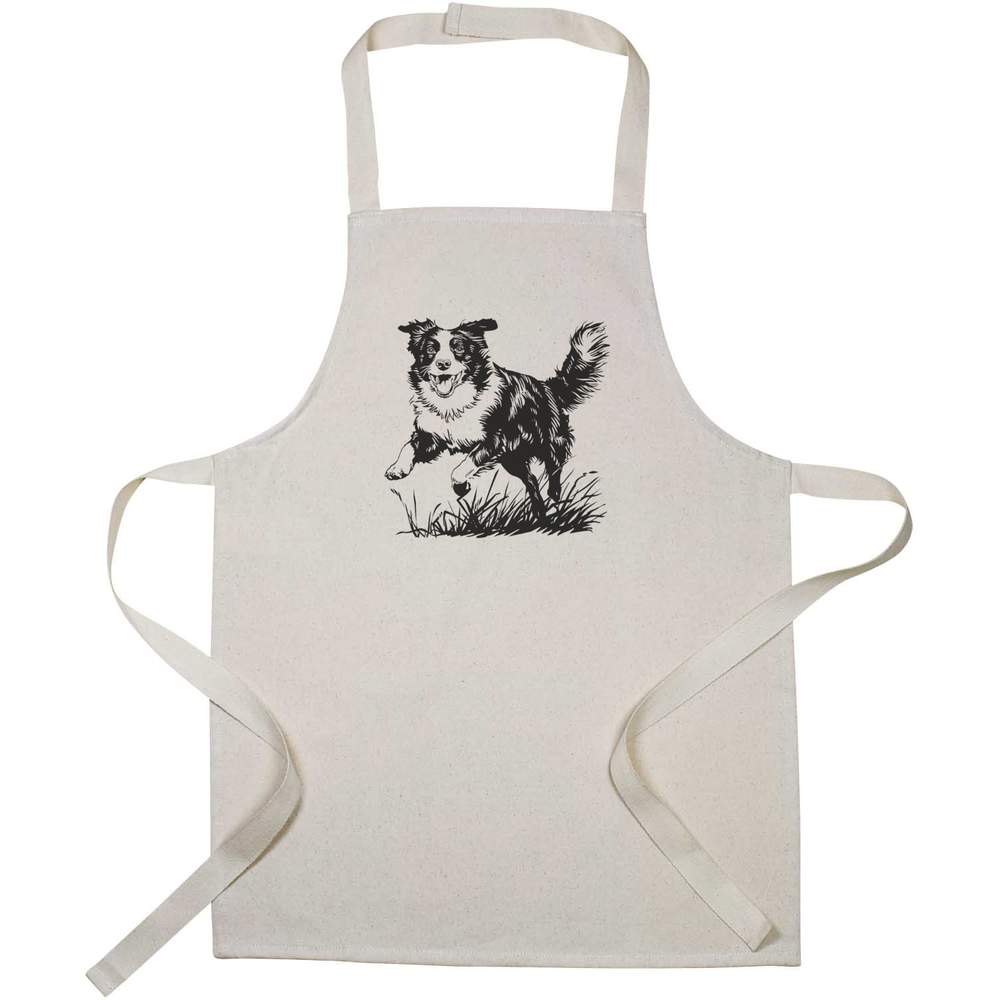 ' Border Collie Running on Grass' Kid’s Cooking Apron (AP00078135)