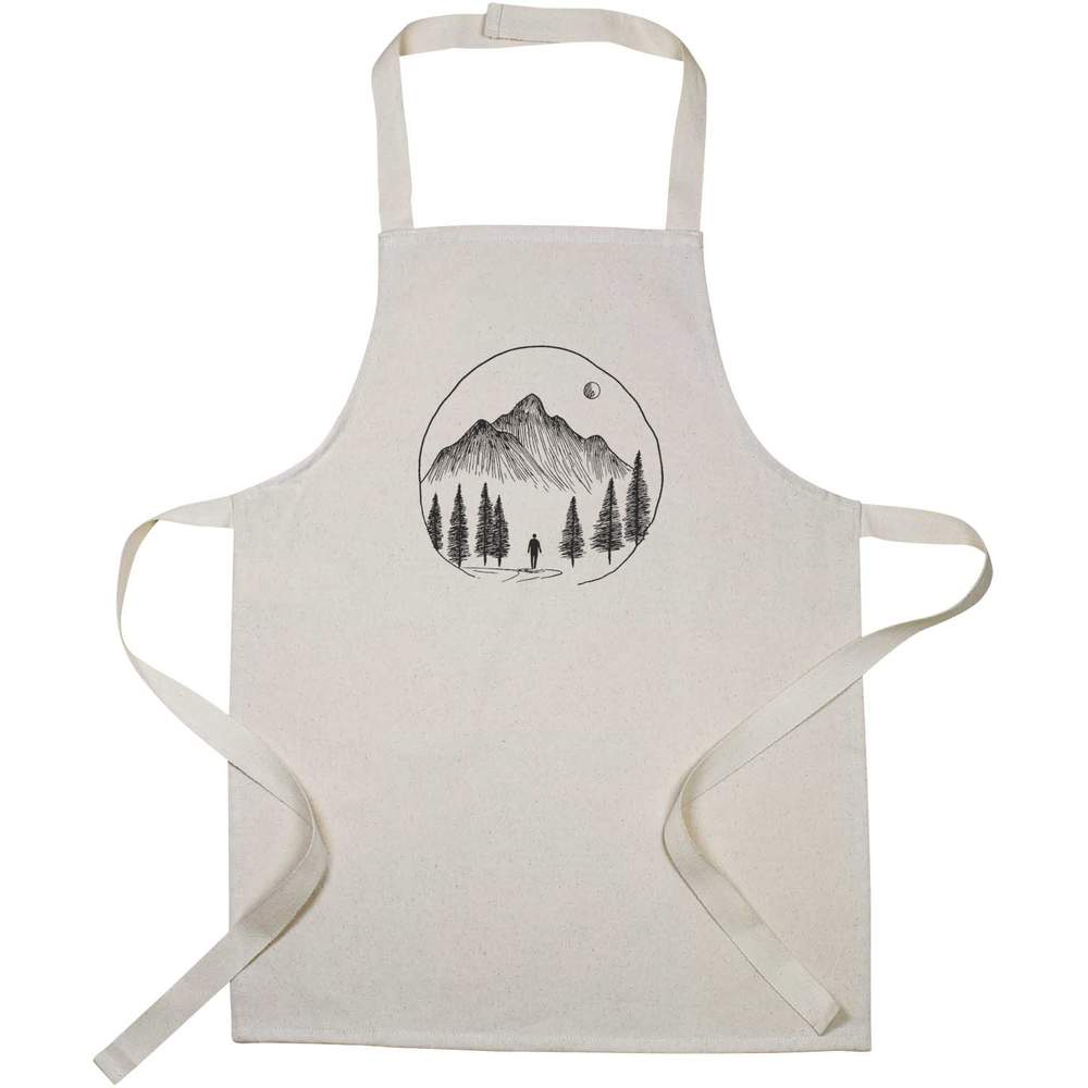 'Hiking In The Mountains' Kids Canvas Cooking Apron - Children's Kitchen Bib for Baking, Crafts and Messy Play (AP00079352)